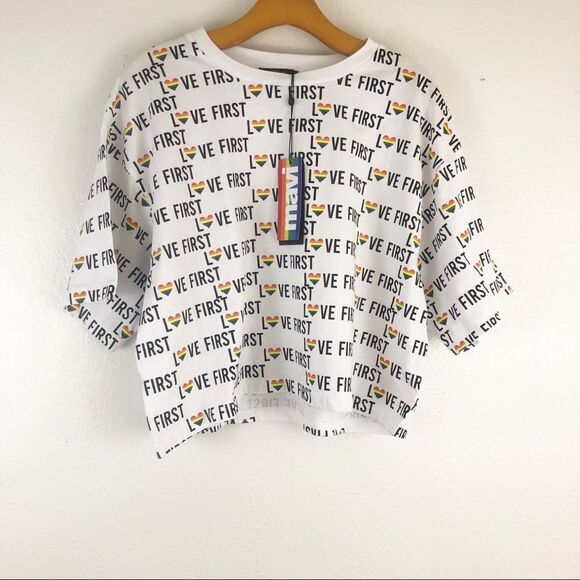 Mavi Love First Pride unisex crop top size M. New with tags - Picture 2 of 6